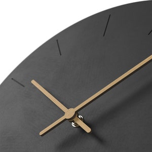 Cander Berlin MNU 2650 S XXL Wanduhr MDF lautlos geräuschlos leise 30 cm Holzzeiger analog modern Vintage schwarz Wohnzimmer Bild 7