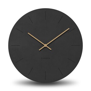 Cander Berlin MNU 2650 S XXL Wanduhr MDF lautlos geräuschlos leise 30 cm Holzzeiger analog modern Vintage schwarz Wohnzimmer Bild 2