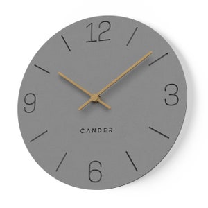 Cander Berlin MNU 2630 H Horloge murale MDF silencieux silencieux 30 cm aiguille en bois analogique moderne Vintage gris anthracite image 4