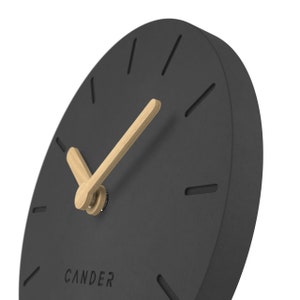 Cander Berlin MNU 2612 S horloge de table silencieuse analogique aiguilles en bois moderne MDF vintage noir image 5