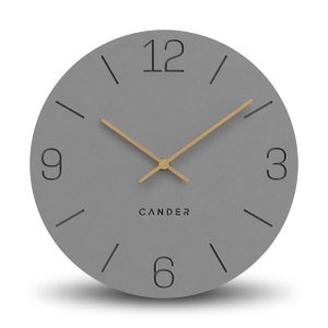 Cander Berlin MNU 2630 H Horloge murale MDF silencieux silencieux 30 cm aiguille en bois analogique moderne Vintage gris anthracite image 2