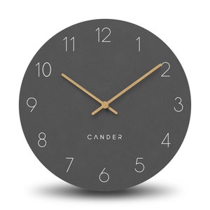 Cander Berlin MNU 2630 A reloj de pared MDF silencioso 30 cm puntero de madera analógico moderno vintage gris antracita imagen 2