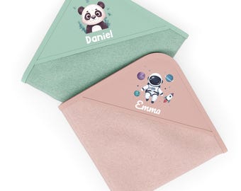 Bärenwerke EW Serie KH 7575 Gepersonaliseerde handdoek met capuchon - Geboortecadeau, Handdoek met capuchon, Gepersonaliseerde babycadeaus, Babyhanddoek