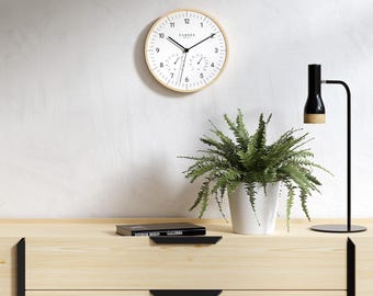 Cander Berlin MNU 8130 W Silent wooden wall clock 30 cm silent noiseless quiet analogue modern white