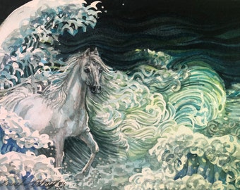 Enbarr of the flowing mane- original watercolour