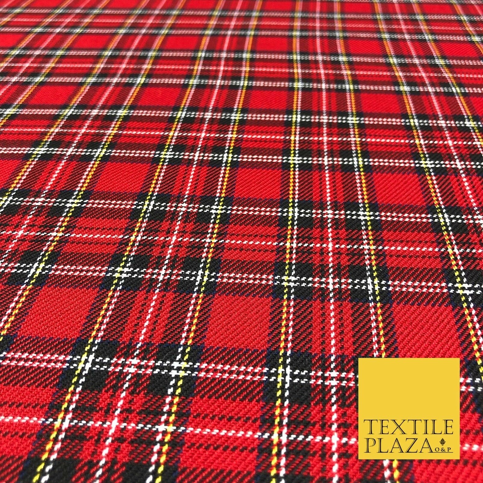 Royal stewart red tartan polyester viscose fabric material Etsy