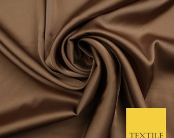 Light brown fine silky smooth liquid sateen satin dress fabric drape lining material 7834