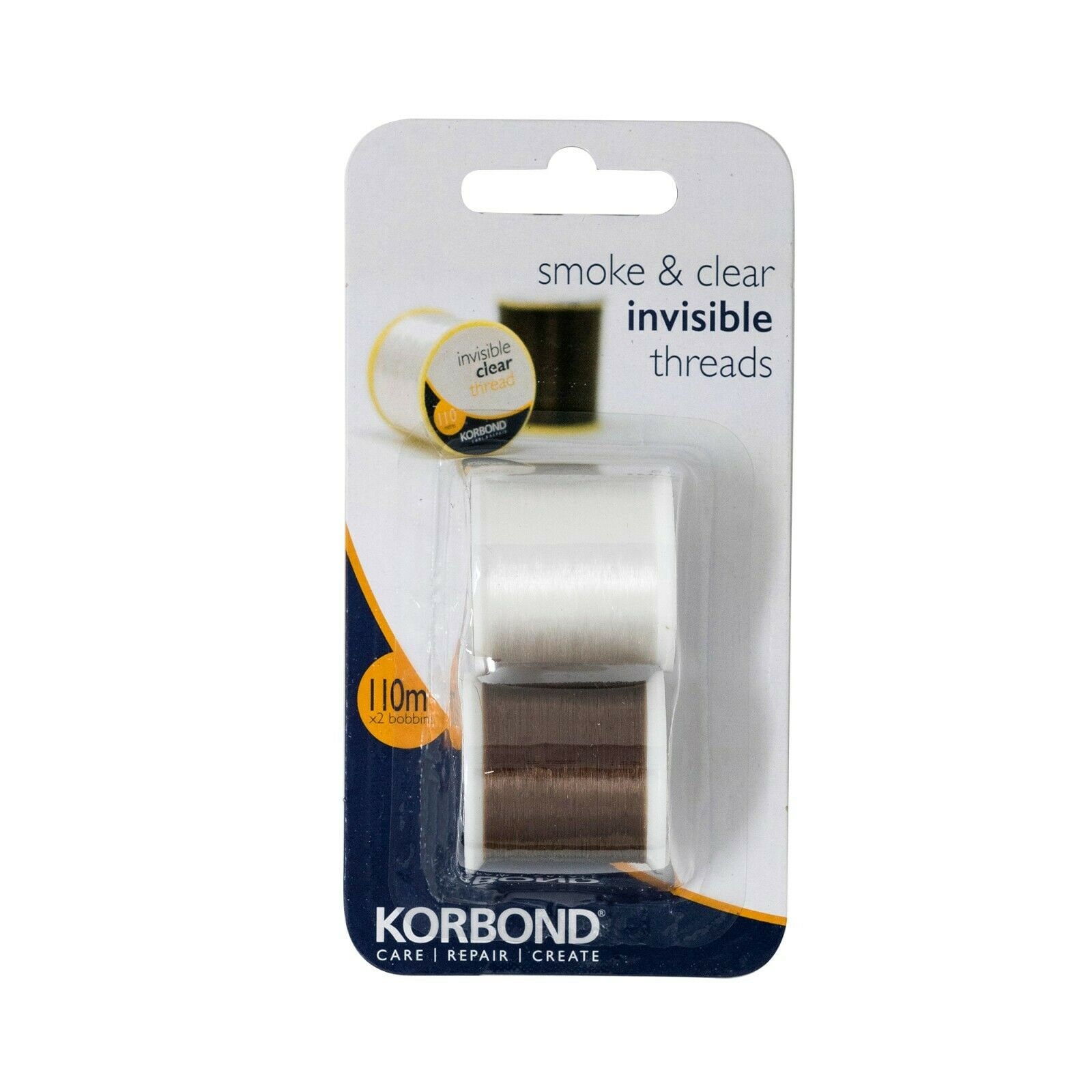 Korbond Twin Pack Invisible Smoke & Clear Threads 2 X 110m Reels