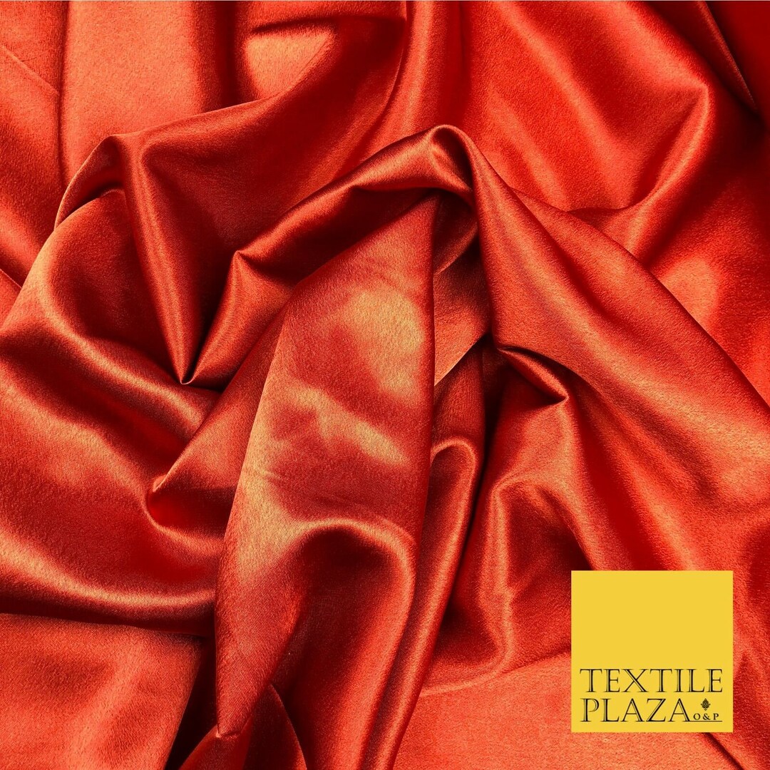 Rust Orange Silky Crepe Back Satin Dress Wedding Prom Bridal Etsy