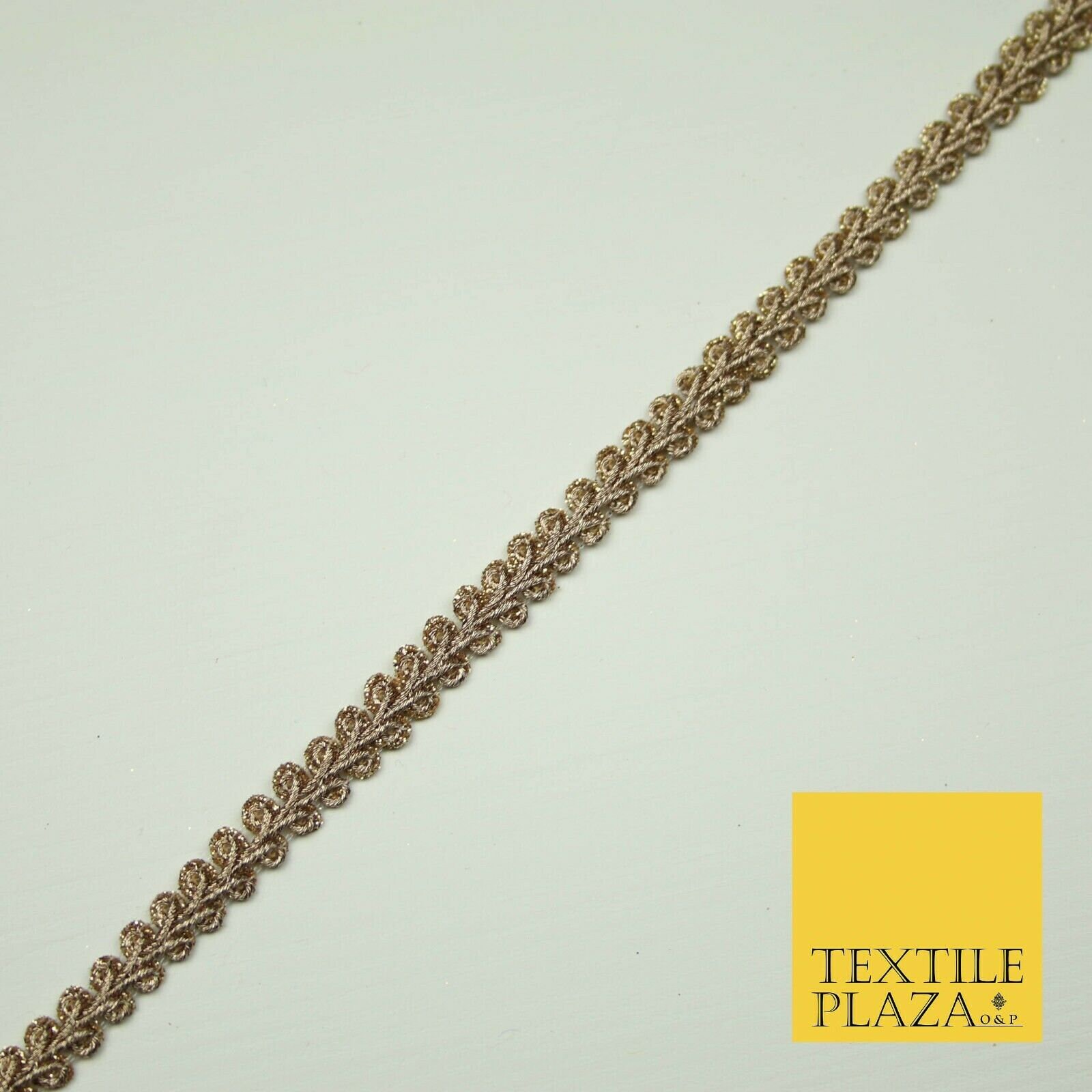 Pale rose gold 7mm plait glitter braided ribbon trim border | Etsy