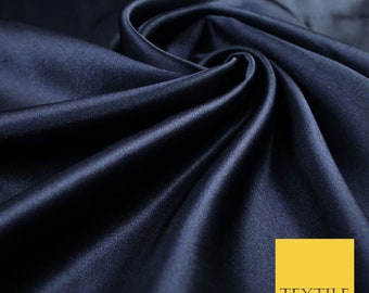 Midnight navy blue plain crepe back satin fabric material dress bridal 45" 8242