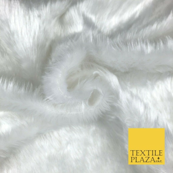 Plain White Super Soft Silky Short Pile Faux Fur Fabric Material 60 Wide  1409 