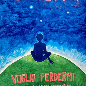 STANOTTE voglio PERDERMI nell'UNIVERSO- Stampa su carta alta qualità di opera originale in acrilico