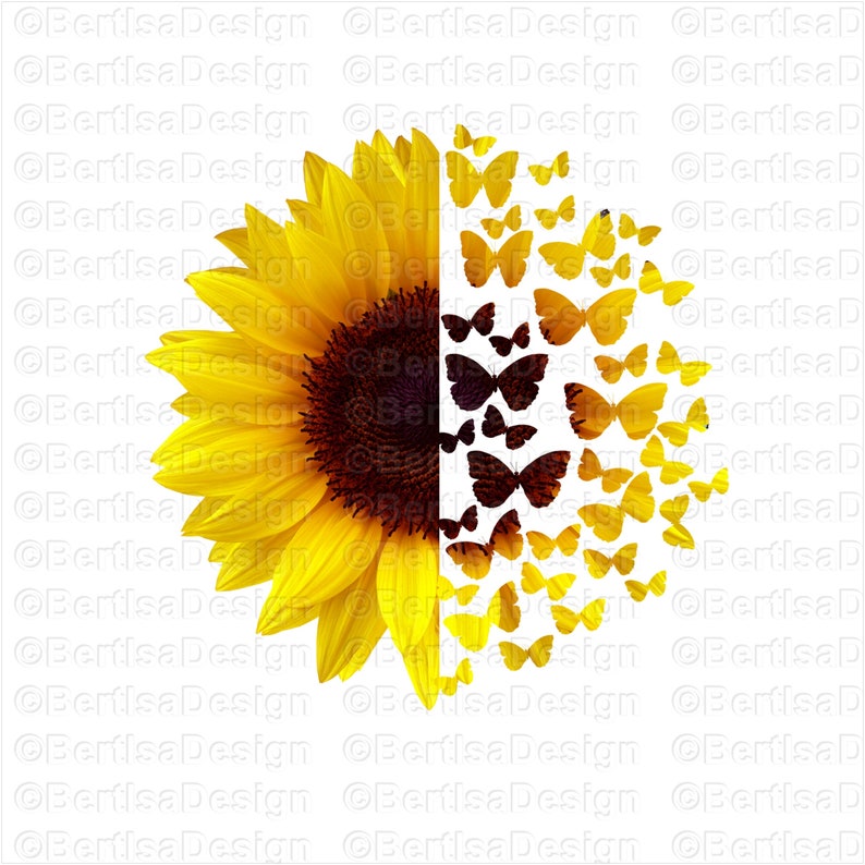 Butterflies Sunflower Quote Sublimation You are my sunshine Etsy