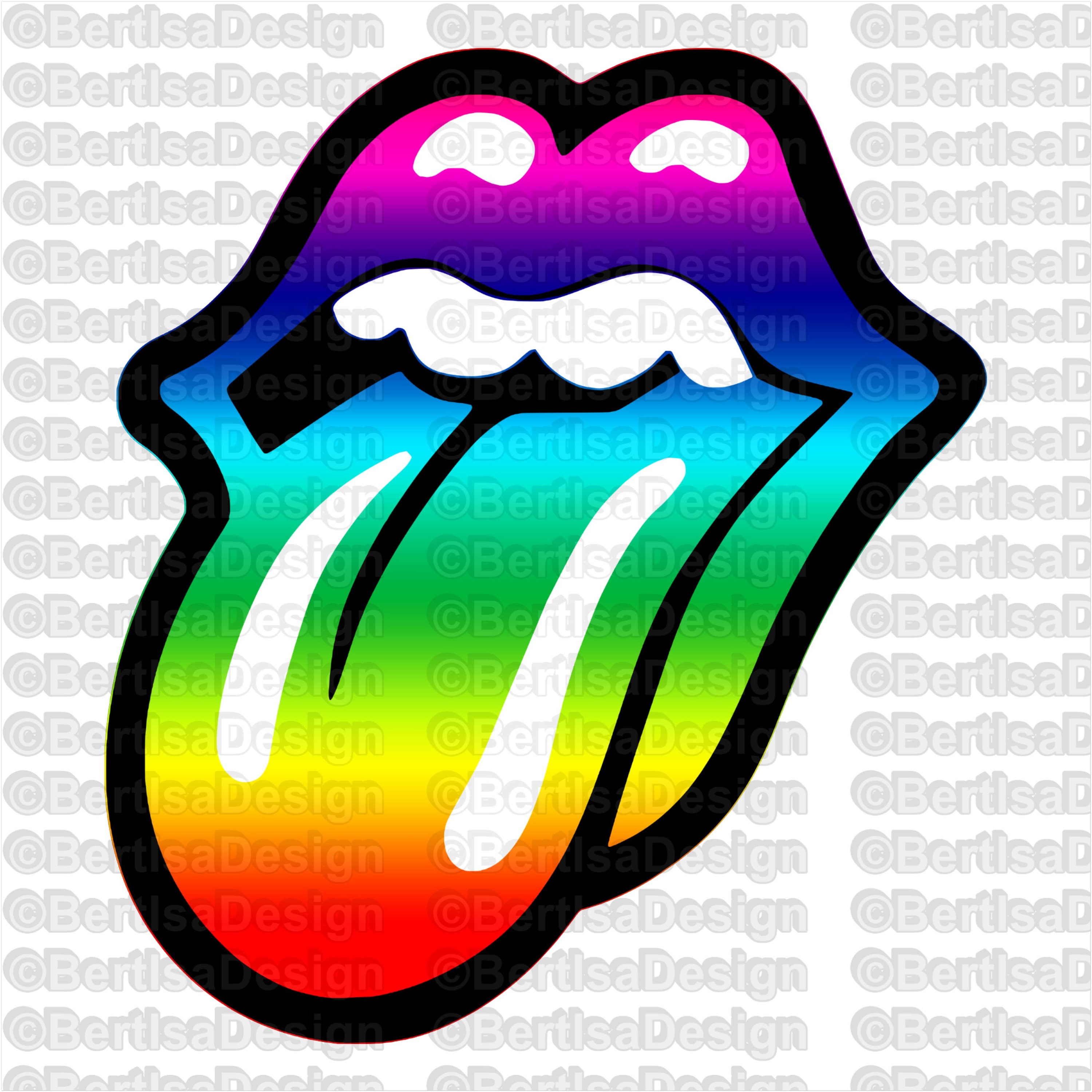 Rolling Stones Lips with Tongue Out/ Kiss Sublimation/ | Etsy
