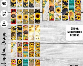 Sunflower Bookmark Bundle, Sunflowers Pattern Bookmarks, PNG Bookmark, Bookmarks Templates Digital Download