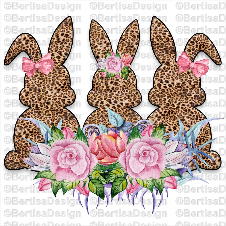 Waterslide Floral Bunny Rabbit-Digital file Easter Sublimation Design Download png Sublimation design