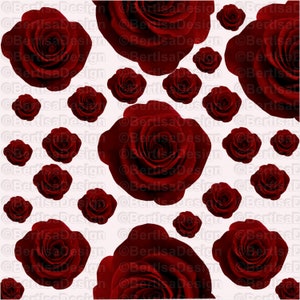 Rose rosse, decalcomania dell'acquascivolo, foglio intero-file digitale Tumbler acquascivolo PNG