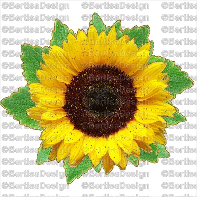 Gold Glitter Sunflower / Sunflower Sublimation / Instant Etsy