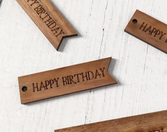 Happy Birthday Wood Gift Tag
