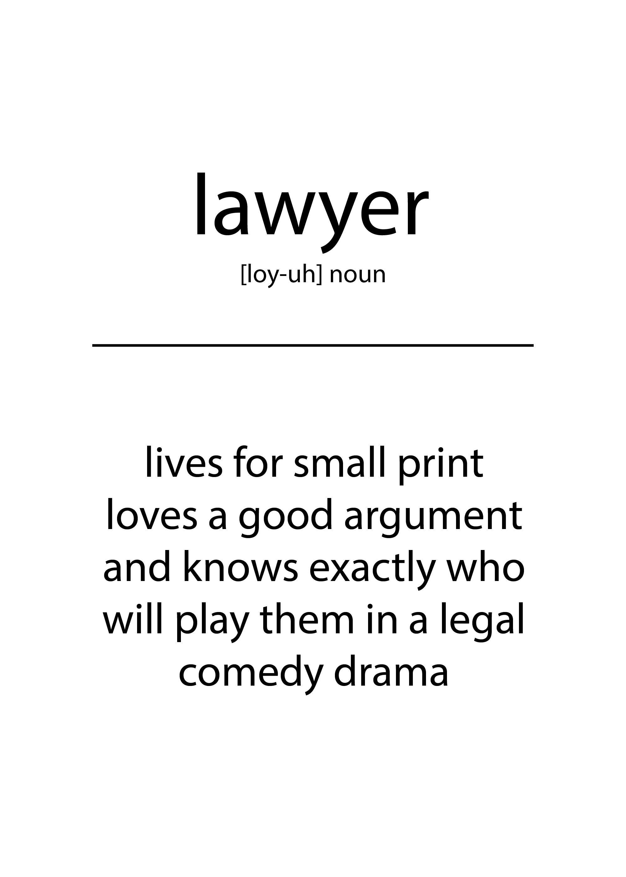 Lawyer | Small Print | Definition | Greeting Card - Etsy