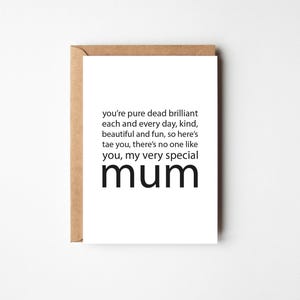 Pure Dead Brilliant Mum | Greeting Card | Scottish