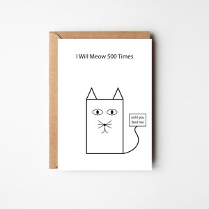I Will Meow 500 Times | Greeting Card | Scottish | Scottish | Scotland