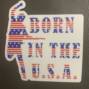 Bruce Springsteen inspired Born in the USA vinyl sticker indoor/outdoor
