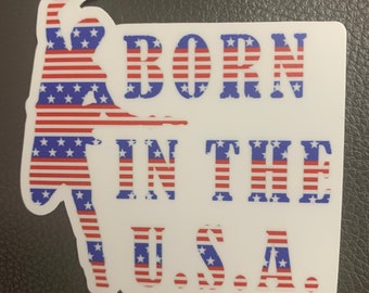 Bruce Springsteen inspired Born in the USA vinyl sticker indoor/outdoor