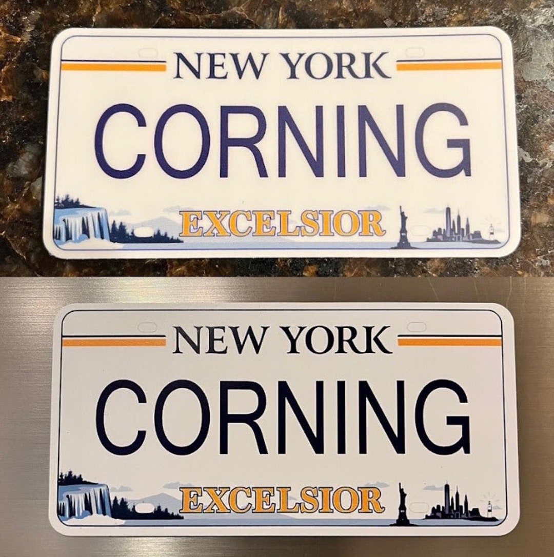 Corning License Plate Sticker Etsy