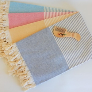 Turkish Fringed Cotton Bath Towel | Fringed Towel | Turkish Textiles | Spa Towel | Bath Towel | Peshtemel Towel | Turkish Bath Towel
