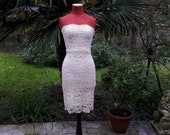 Off white beige cream lace dress Zara size S wedding ecru
