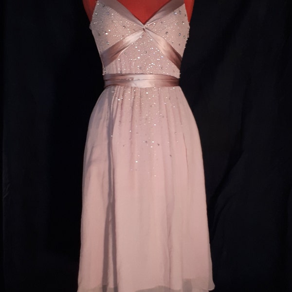 Silk chiffon dress Kookai dusty pink size 36 S, wedding, bride,princess