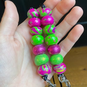 Beaded Lanyard | Teacher Lanyard | ID Lanyard | Purple and Green