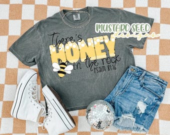Honey in The Rock Bees Faith Christian PNG Tshirt File Design