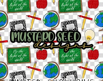 LIMITED Back To School Light of The World bewerkbare naam schoolbord geruit geloof christelijk naadloos bestandsontwerp