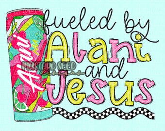 Impulsado por Cherry Twist Alani y Jesús Energy Retro Checker Groovy Christian PNG Diseño de camiseta digital