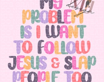 Folgen Sie Jesus und Slap Menschen Bunte Groovy PNG