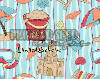 LIMITED EXCLUSIVE Beach Resort Psalm 139 Faith Christian Seamless File Design