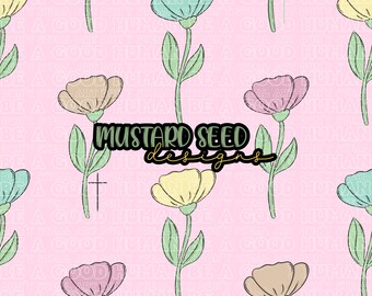 Floral Colossians 2:7 Cross Pink Faith Christian Seamless File Design