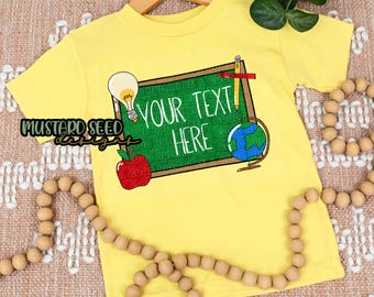 Terug naar school Light of The World bewerkbare naam schoolbord Faith Christian PNG-shirtbestand ontwerp