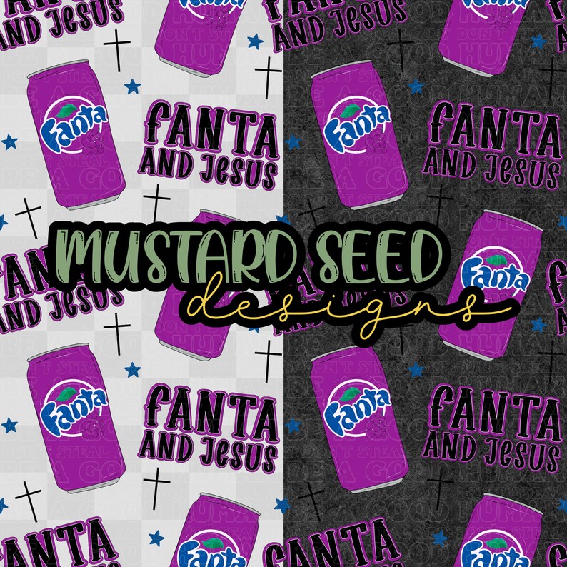 Grape Fanta and Jesus BUNDLE Soda Checkered Granite Wash Faith ...