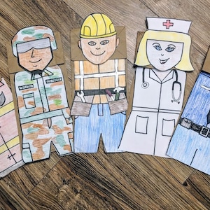 Marionetas de bolsas de papel - Ayudantes comunitarios