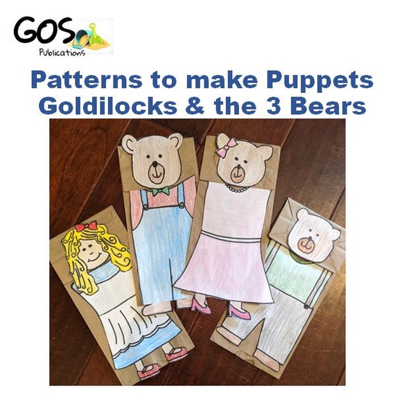 Paper Bag Puppet Pattern  Goldilocks and the 3 Bears