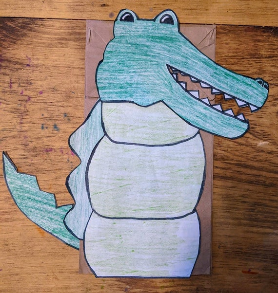 Alligator/crocodile Paper Bag Puppet Craft  Digital Download