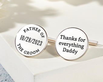 Dad Wedding Gift, Gift from Son, Father Of The Groom Wedding Gifts, Personalized Cufflinks, Wedding Gift For Dad From Groom, Gift From Groom