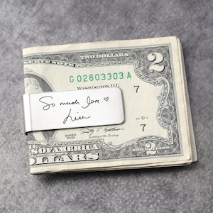 Handwriting Money Clip, Anniversary Gift for Him, Money Clip For Men, Personalized Money Clip Gifts, Handwriting Gift For Him