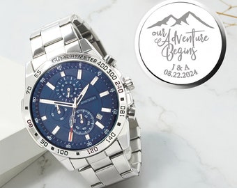 Engraved Watch, Custom Watch, Personalized Watch, Mens Watch, Boyfriend Gift, Anniversary Gift, Husband Gift, Groomsmen Gifts, Gift for Men