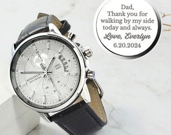 Regalo per il padre della sposa, regalo dalla sposa, orologio da uomo inciso, regali di Natale per papà, regalo dalla figlia, regalo di nozze dalla sposa al papà