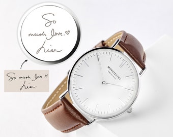 Handwriting Gifts for Groom, Gift From Bride, Wedding Watch for Groom, Engraved Watch for Men, Minimal Wedding Gift, Groom Watch